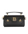 Balmain Small B-buzz Top Handle Bag In Calfskin In Black