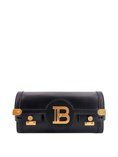 Balmain B-buzz 23 Leather Shoulder Bag In Black