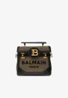 Balmain B-buzz 23 Canvas Top Handle Bag In Green