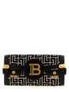 Balmain Bbuzz 23 Monogram Jacquard Clutch In Avorio Nero
