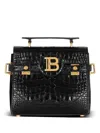 Balmain B-buzz 23 Crocodile-embossed Tote Bag In Black