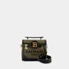 Balmain B-buzz 23 Canvas Top Handle Bag In Khaki