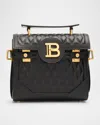 Balmain B Buzz 23 Crossbody Bag In Grid Padded Calfskin In 0pa Noir