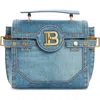 Balmain Buzz 23 Denim Cross-body Bags & Satchels In 6ff Denim