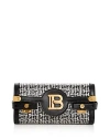 BALMAIN B BUZZ 23 EMBOSSED LABRYINTH MONOGRAM LEATHER CLUTCH