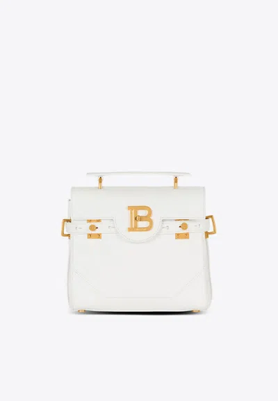 Balmain B-buzz 23 Grained Leather Top Handle Bag