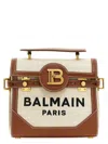 Balmain B-buzz 23 Bag In Canvas And Leather In Beige