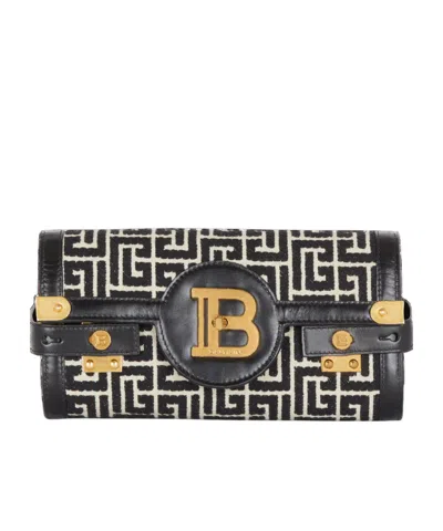 BALMAIN BALMAIN B-BUZZ 23 JACQUARD CLUTCH BAG