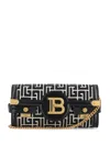 Balmain B Buzz 23 Embossed Labryinth Monogram Leather Clutch In Schwarz