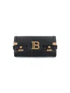 Balmain B-buzz 23 Clutch In Calfskin Leather In Black