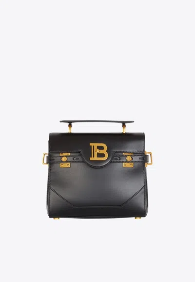 BALMAIN B-BUZZ 23 SMOOTH LEATHER TOP HANDLE BAG