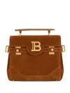 Balmain B-buzz 23 Suede Tote Bag In Brown
