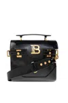Balmain Small B-buzz Top Handle Bag In Calfskin In Black