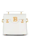 Balmain B-buzz 23 Grained Leather Top Handle Bag In White
