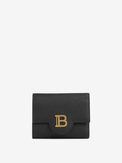 Balmain B-buzz 23 Wallet In Flap With B-twist Closure And Snap Button