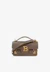 Balmain B-buzz 24 Calf Leather Top Handle Bag In Gray