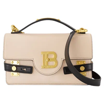 BALMAIN B-BUZZ 24 CROSSBODY - BALMAIN - LEATHER - NEUTRAL/BLACK