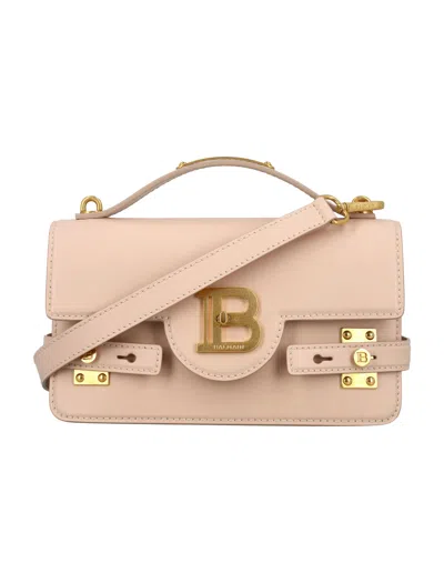 Balmain B-buzz 24 Crossbody Bag In Beige