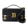 Balmain Bbuzz 24 Shoulder Bag In Smooth Leather In Black