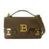 Balmain B-buzz 24 Shoulder Bag - Leather - Khaki