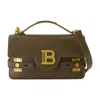 Balmain B-buzz 24 Shoulder Bag - Leather - Khaki