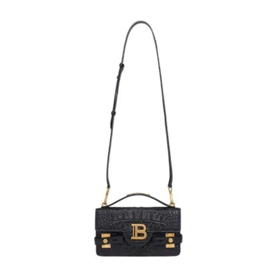 Balmain B-buzz 24 Shoulder Bag In Black