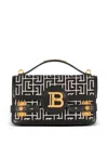 Balmain B-buzz 24 Shoulder Bag Jacquard Canvas In Black