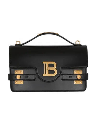 Balmain Smooth Leather B-buzz 24 Bag In Black