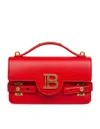 Balmain B-buzz Red Leather Handbag In Rouge