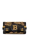 Balmain B-buzz Baroque-embroidery Clutch In Black