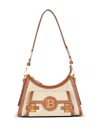Balmain B-buzz Canvas Shoulder Bag In 中性色