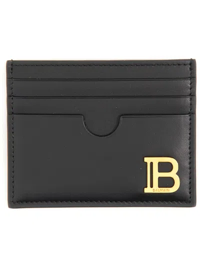 Balmain B-buzz Card Holder In Black