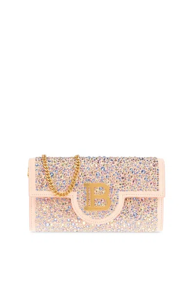 Balmain B Buzz Chained Wallet In Pink