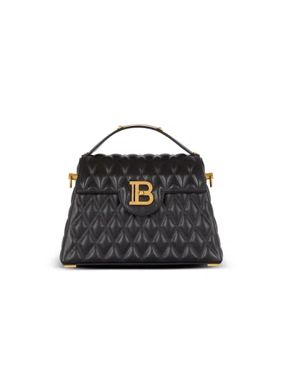 Balmain B-buzz Dynasty Bag In Quilted Calfskin In Black
