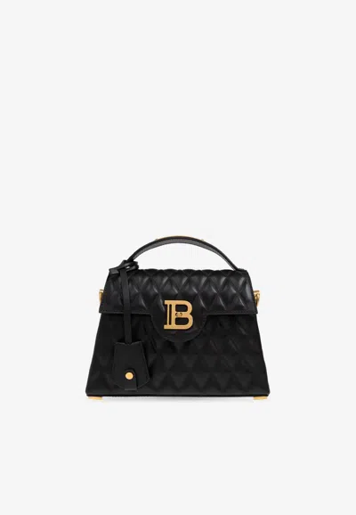 Balmain B-buzz Dynasty Calfskin Shoulder Bag In Black
