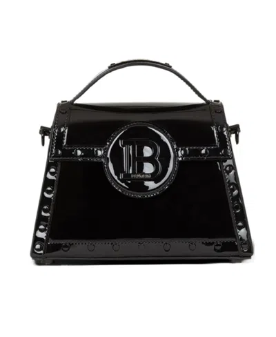 Balmain B-buzz Dynastie Leather Bag In Black