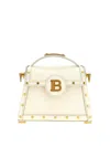 Balmain B-buzz Dynasty Leather Shoulder Bag In White