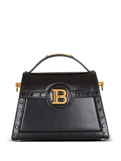 Balmain B-buzz Dynasty Leather Shoulder Bag In Black