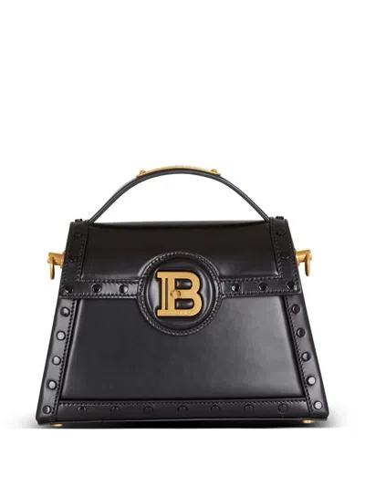 Balmain Small B-buzz Dynasty Leather Shoulder Bag In Black