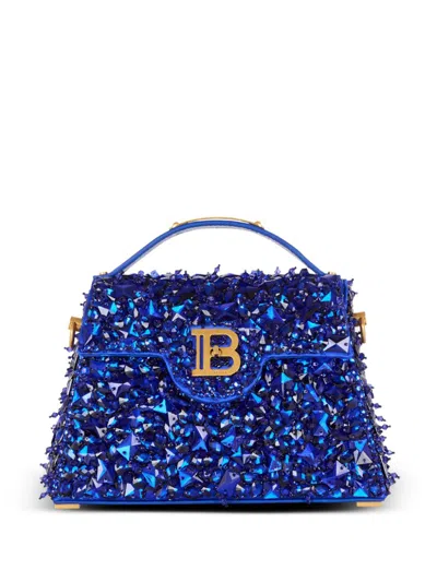 Balmain B-buzz Dynasty Shoulder Bag In Blue
