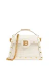 Balmain B-buzz Dynasty Leather Shoulder Bag In 白色