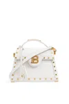 Balmain B-buzz Dynasty Bag In Snakeskin Leather In White