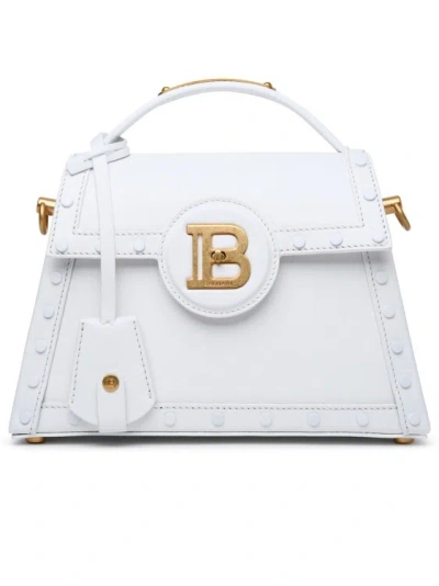 Balmain Leather B-buzz Dynasty Top-handle Bag In White