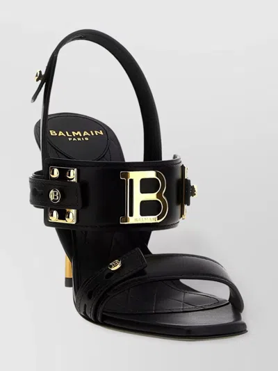 Balmain 'b-buzz' Hardware Stiletto Sandals In Black