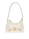 Balmain B-buzz Logo Plaque Shoulder Bag In White