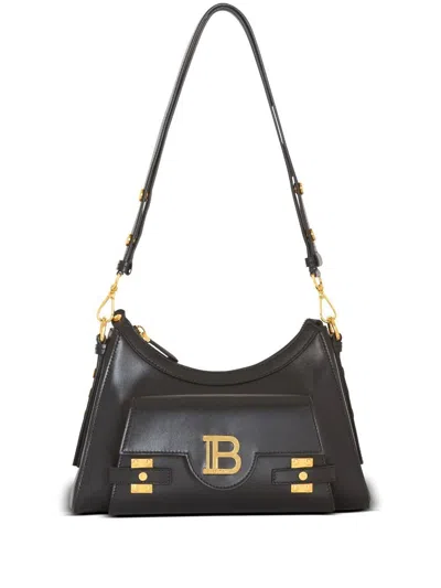 BALMAIN STYLISH BLACK CALFSKIN LEATHER HOBO HANDBAG FOR WOMEN