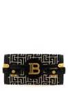 Balmain Bbuzz 23 Monogram Jacquard Clutch In Black