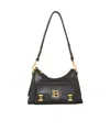 Balmain Calfskin B-buzz Shoulder Bag In Black