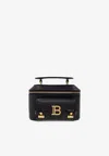 Balmain B Buzz Zip Vanity Top-handle Bag In Calfskin In Black