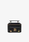 Balmain B-buzz Leather Top Handle Bag In Black